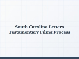 South Carolina Letters Testamentary Filing Process