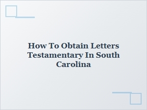How to Obtain Letters Testamentary in South Carolina