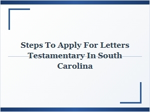 Steps to Apply for Letters Testamentary in South Carolina